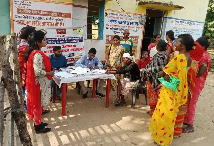 Information campaign on government entitlements — District Child Protection Unit, Jamui, Bihar - slide 1